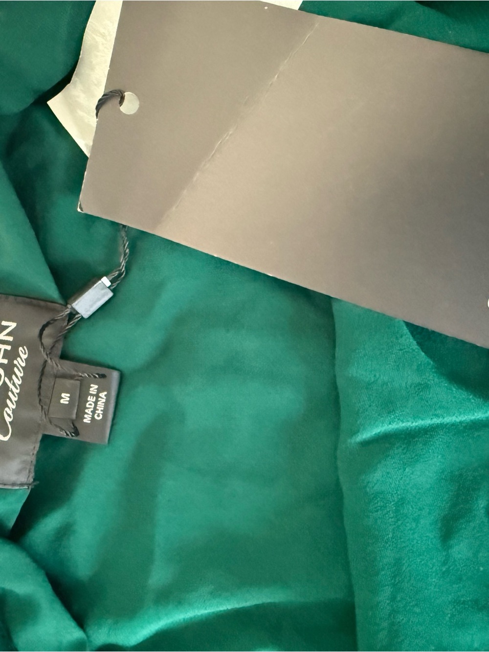 READ- Damaged St John Couture Heavy Dark Green Sequin Top Women's Material - Picture 3 of 9